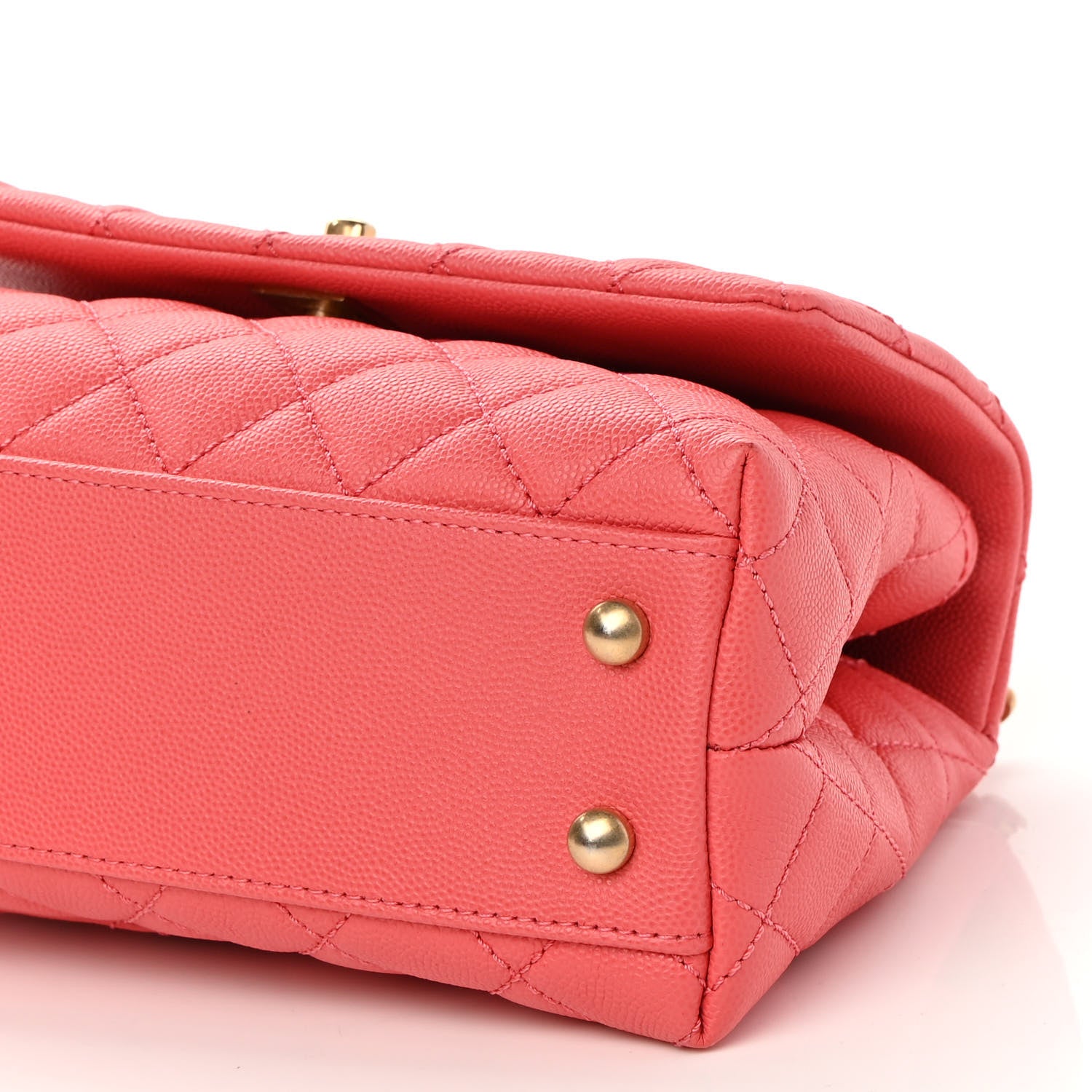 Chanel Caviar Lizard Embossed Quilted Mini Coco Handle Flap Pink 10 of 11