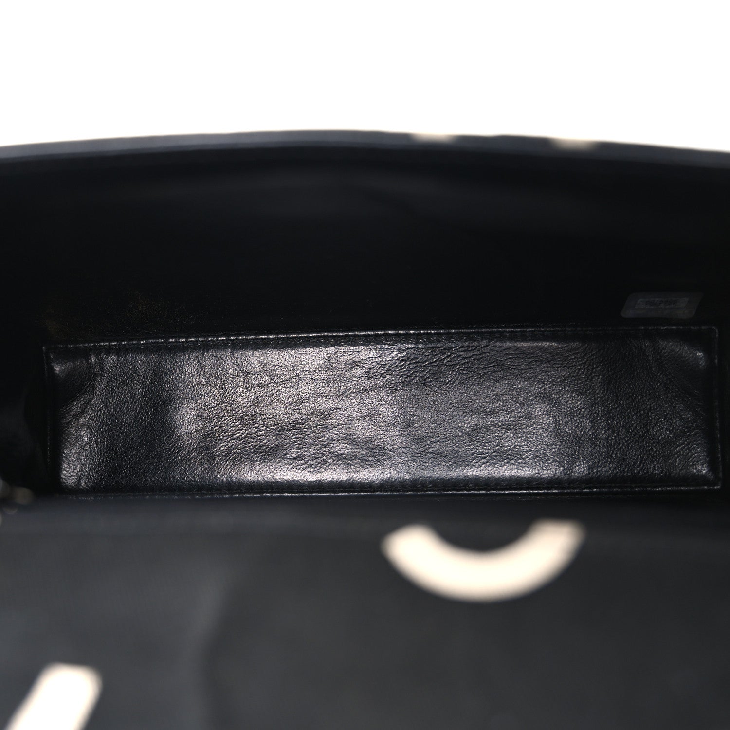 Chanel Canvas Quilted Letter Printed Flap Black 5 of 11