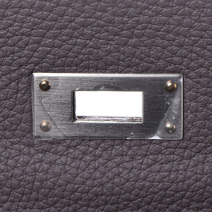 Hermes Togo Horseshoe Kelly Retourne 35 Etain Bleu Tempete 27 of 36