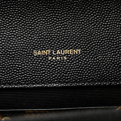 Saint Laurent Grain De Poudre Medium Classic Monogram Kate Satchel Black 6 of 9