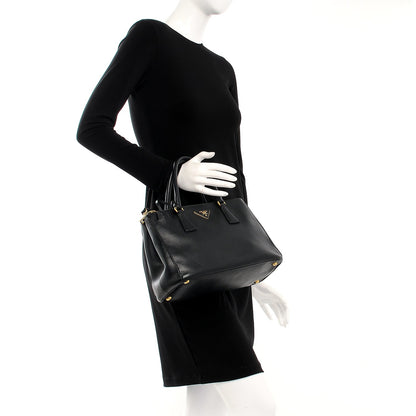 Prada Saffiano Small Galleria Double Zip Tote Black 3 of 15