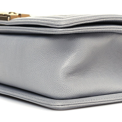 Chanel Caviar Quilted Medium Boy Flap Light Grey 10 of 11
