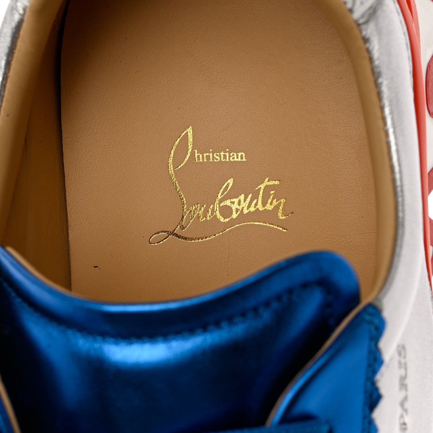 Christian Louboutin Laminated Nappa Neoprene Calfskin Mens Loubishark Sneakers 42 Version Multicolor 6 of 8