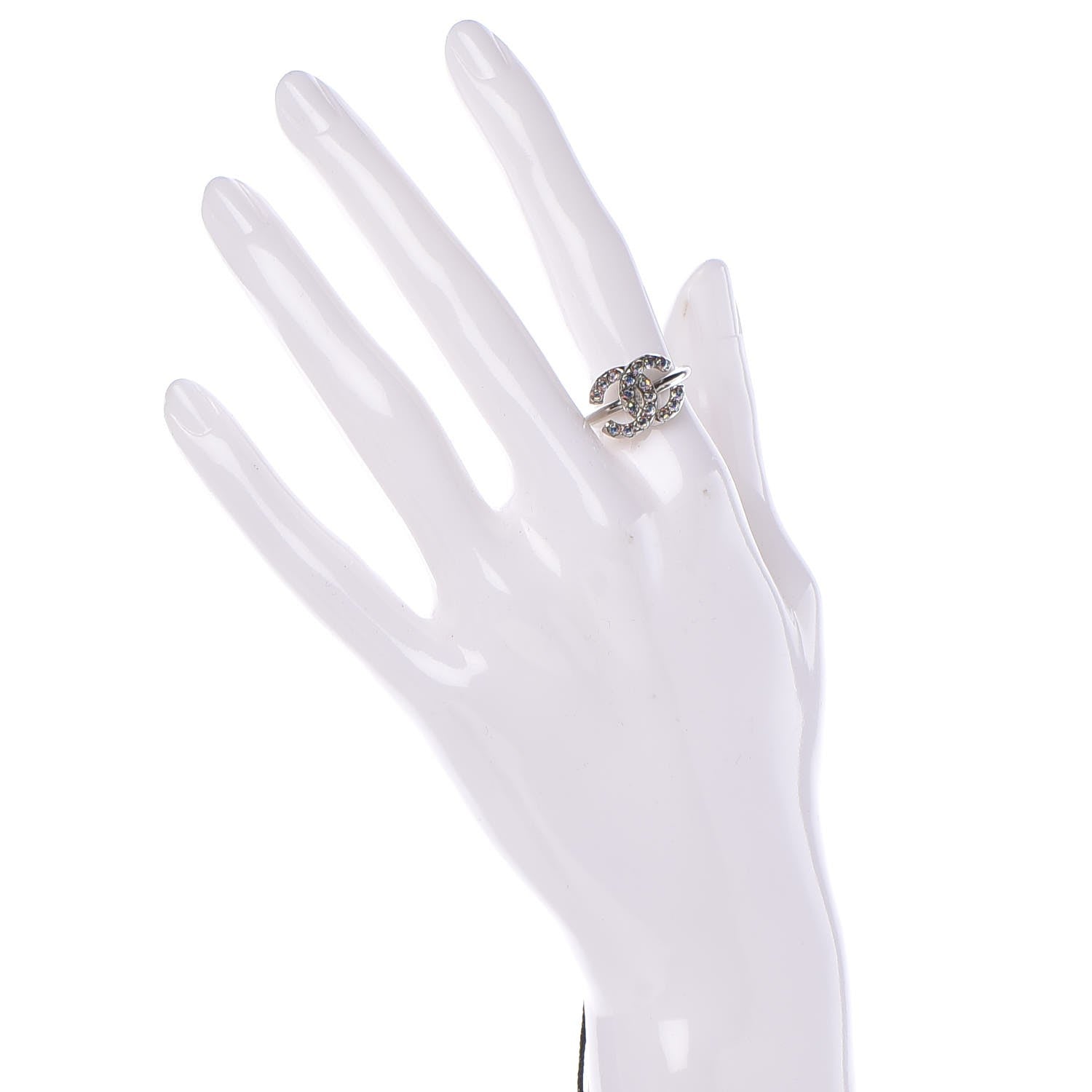 Chanel Crystal CC Ring 54 Iridescent 2 of 6