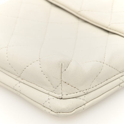 Chanel Calfskin Snakeskin Quilted Cambon Crossbody Bag White 10 of 10