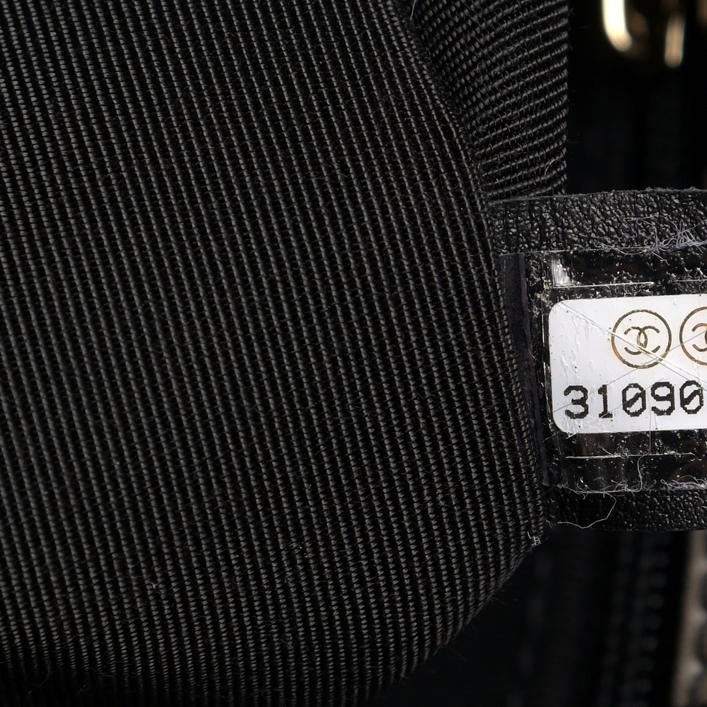 Fabric Printed Large Chanel 19 Flap Black Ecru