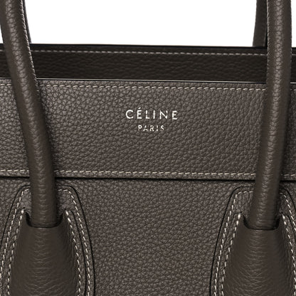 Celine Drummed Calfskin Micro Luggage Souris 7 of 10