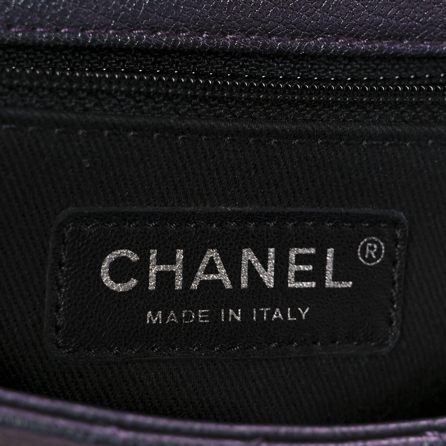 Chanel Iridescent Goatskin Quilted Small Double Carry Waist Chain Flap Purple 6 of 10