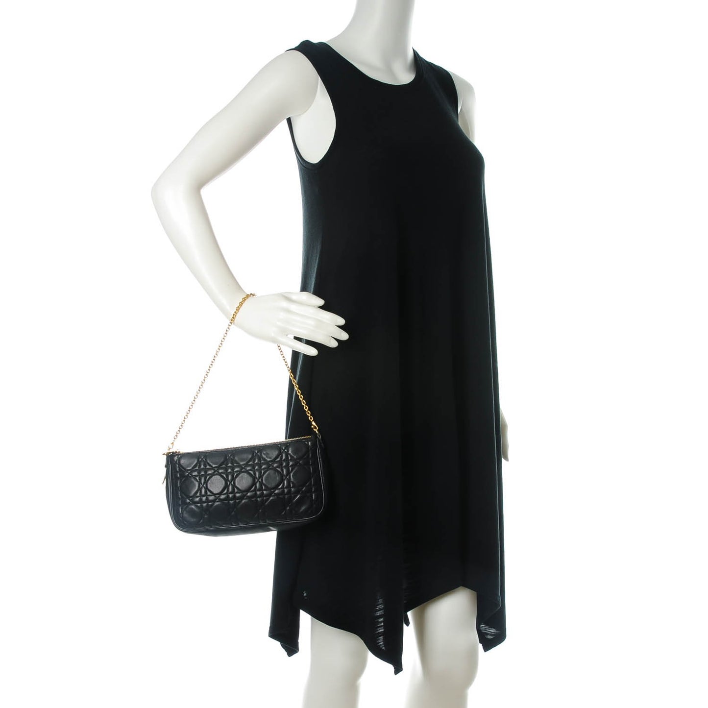 Lambskin Cannage Lady Dior Clutch Black