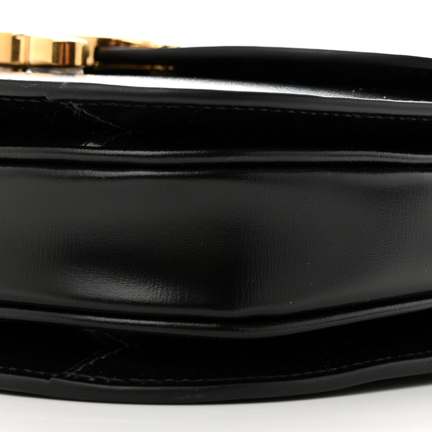 Shiny Calfskin Triomphe Mini Besace Clea Black