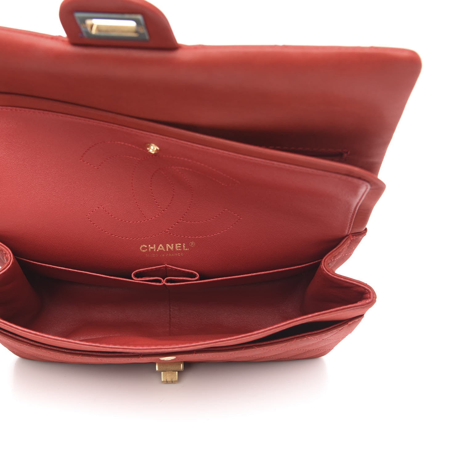 Chanel Iridescent Calfskin Quilted 2.55 Reissue 226 Flap Red 5 of 14