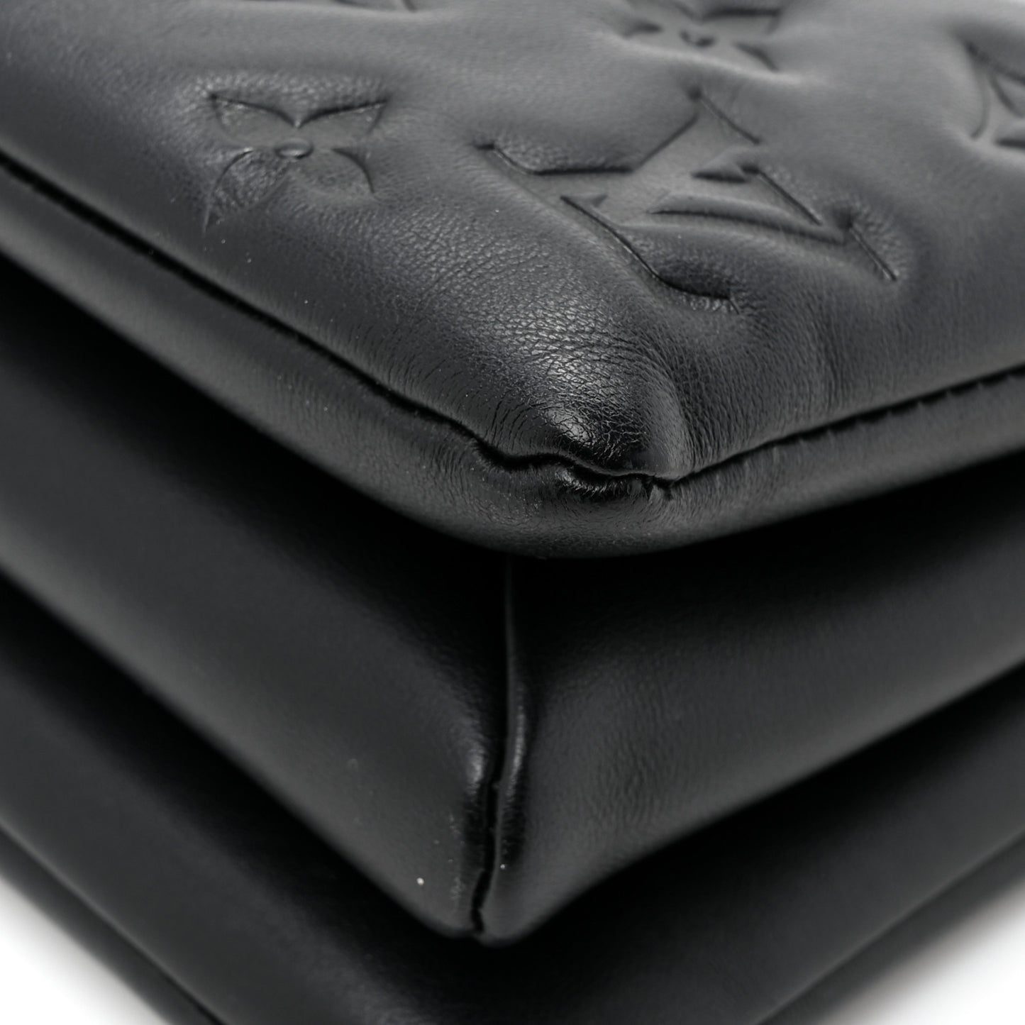Lambskin Embossed Monogram Coussin BB Black