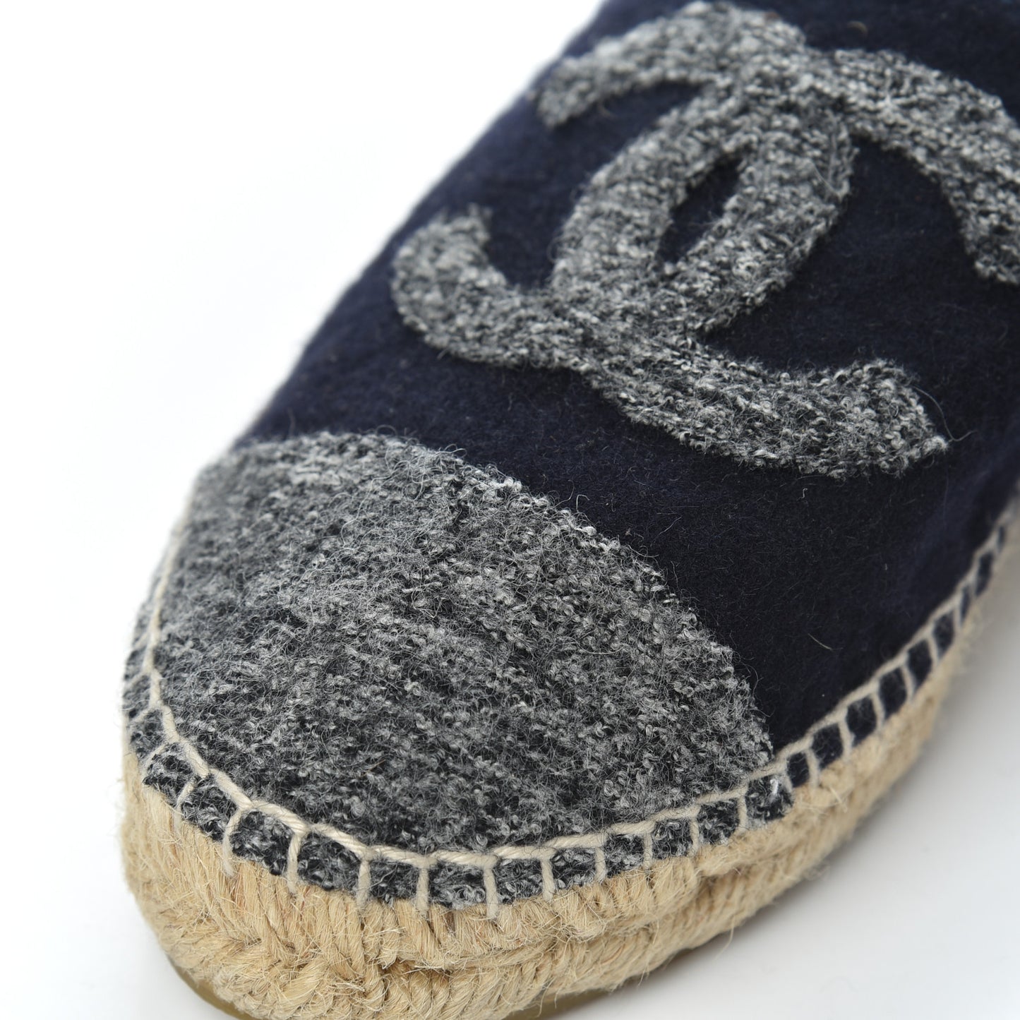 Velvet Tweed CC Espadrilles 38 Navy Grey