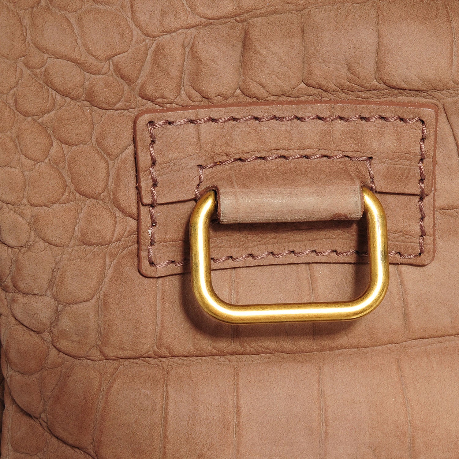 Saint Laurent Crocodile Embossed Nubuck Besace Shoulder Bag Rose 8 of 10