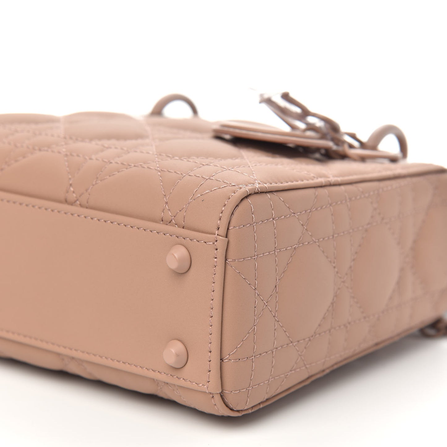 Ultra Matte Calfskin Cannage Mini Lady Dior Light Beige