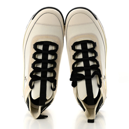 Chanel Velvet Calfskin Mixed Fibers Mens CC Sneakers 43 Ivory Black 5 of 10