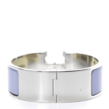 Hermes Enamel Wide Clic Clac H Bracelet PM Bleu Lin 3 of 5