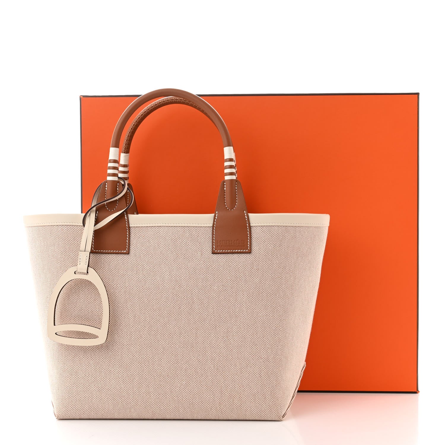 Hermes Military Toile Canvas Swift Steeple 25 Bag Gold 1504237