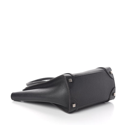 Celine Drummed Calfskin Micro Luggage Black 4 of 9