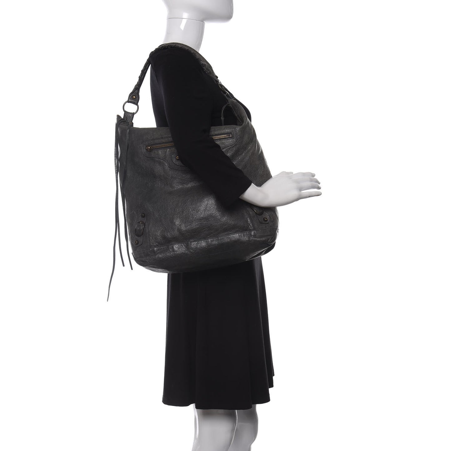 Agneau Classic Hardware Day Hobo Anthracite