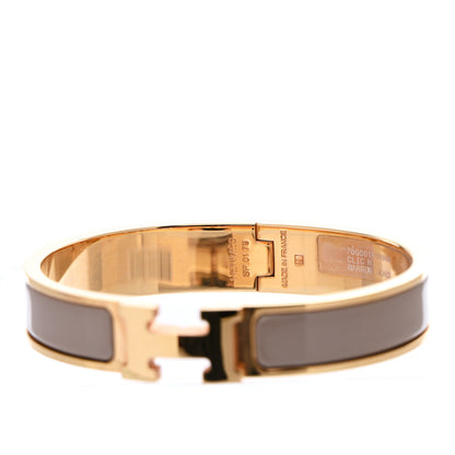 Hermes Enamel Narrow Clic Clac H Bracelet GM Marron Glace 4 of 5