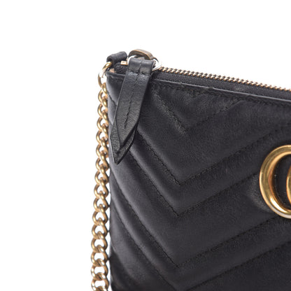 Gucci Calfskin Matelasse Mini GG Marmont Chain Bag Black 9 of 10