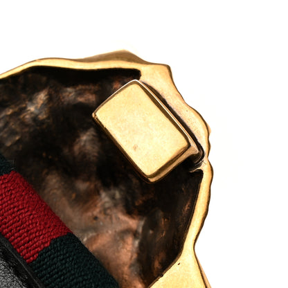 Gucci Canvas Web Wolf Belt 80 32 Green Red 4 of 4