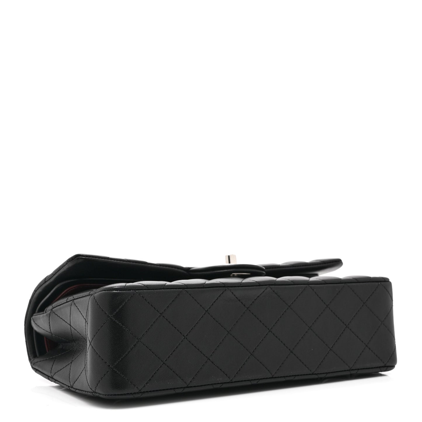 Lambskin Quilted Medium Double Flap Black