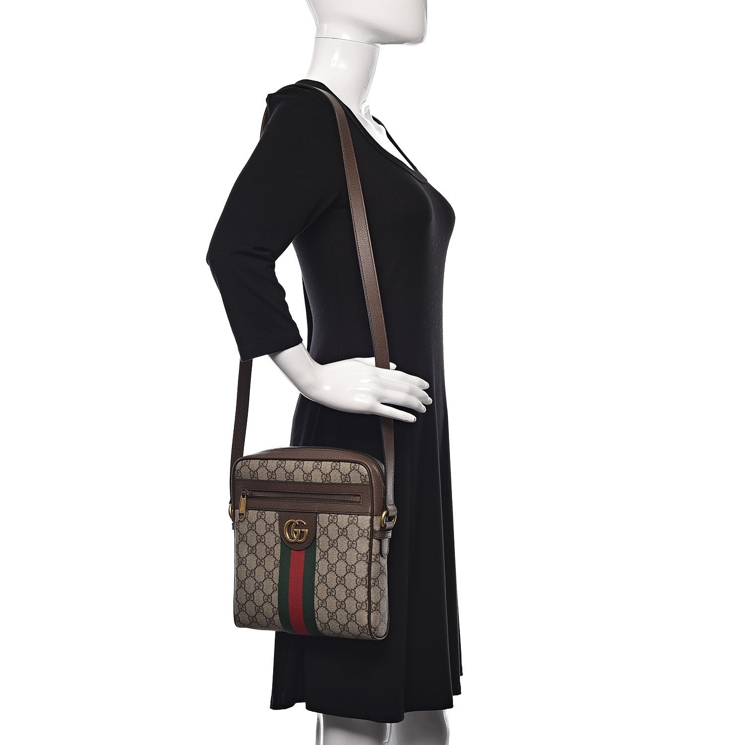 Gucci GG Supreme Monogram Web Small Ophidia Messenger Bag Brown 2 of 10