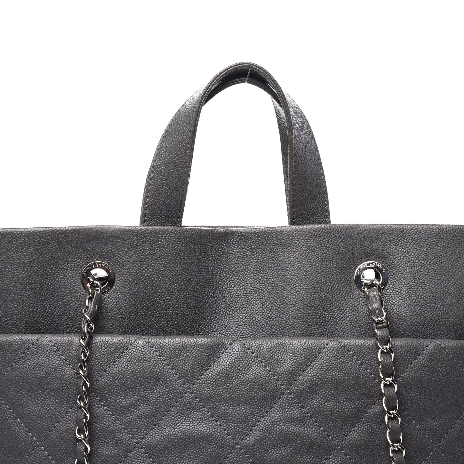 Chanel Caviar Quilted Shopping Tote Grey 11 of 11
