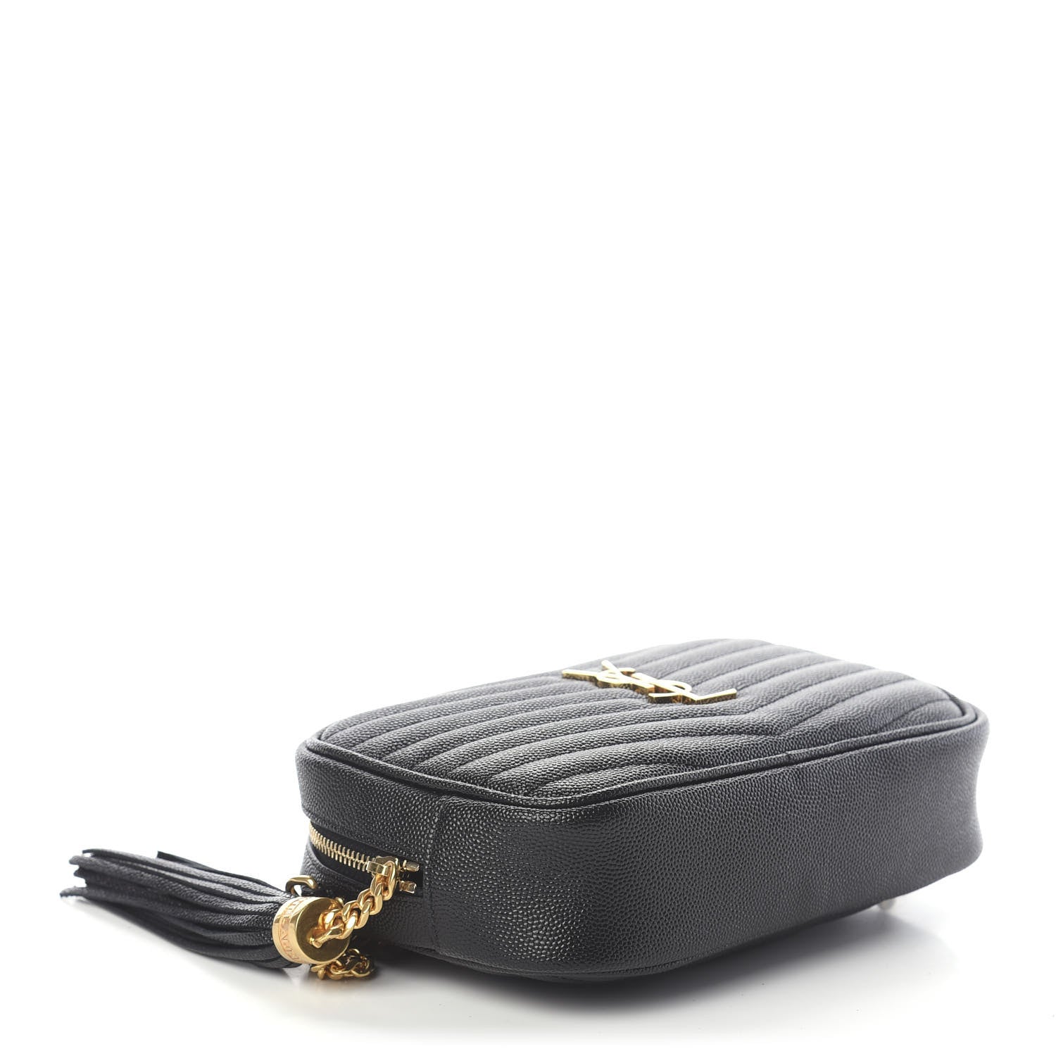 Saint Laurent Grain De Poudre Matelasse Monogram Mini Lou Camera Bag Black 3 of 7
