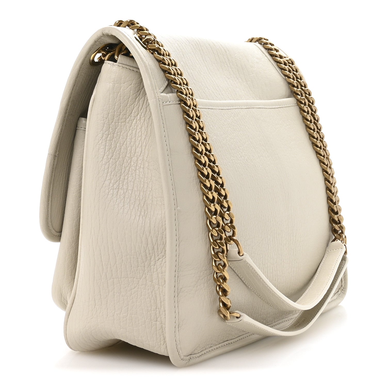 Saint Laurent Grained Lambskin Monogram Large Niki Chain Satchel Crema Soft 3 of 10