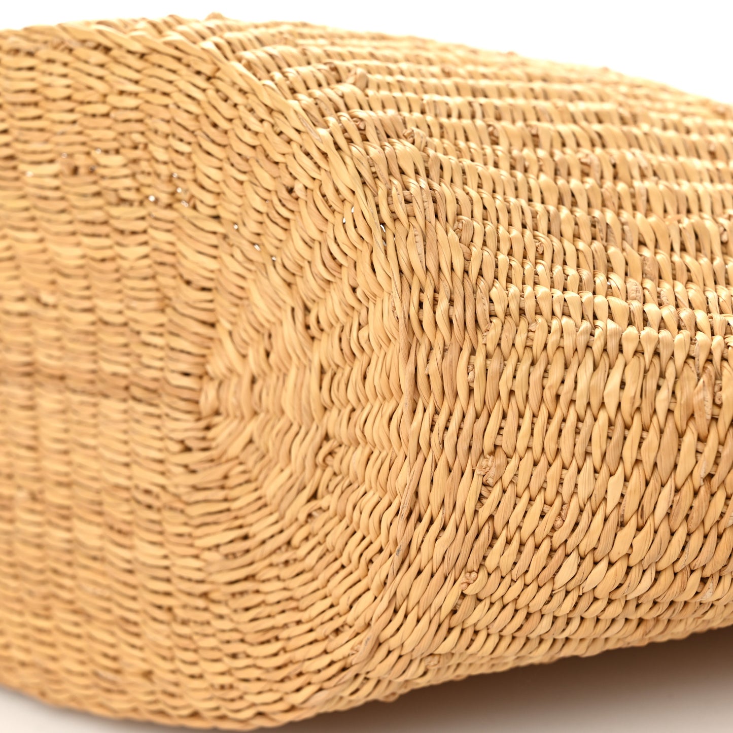 Calfskin Raffia Paulas Ibiza Small Shell Basket Tote Bag Natural Tan