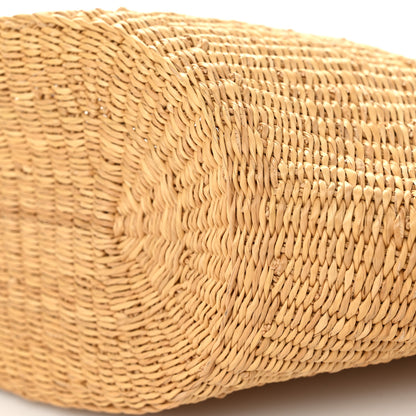 Loewe Calfskin Raffia Paulas Ibiza Small Shell Basket Tote Bag Natural Tan 10 of 10