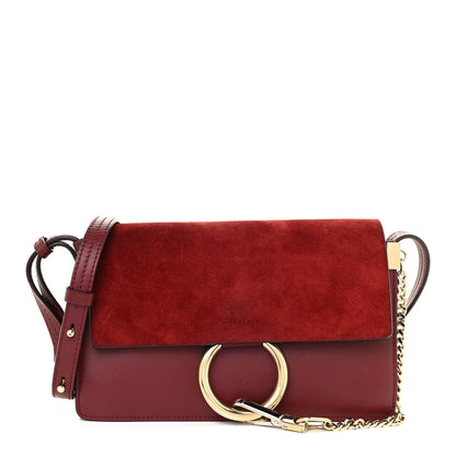 Chloe Suede Calfskin Small Faye Shoulder Bag Plum Purple 1 of 15