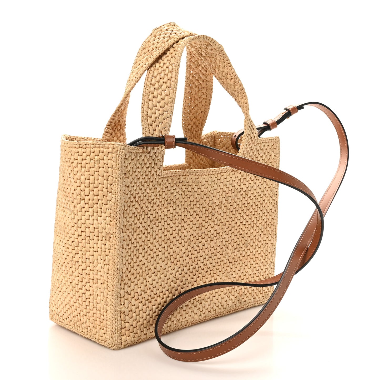Raffia Paula's Ibiza Small Font Tote Natural Tan