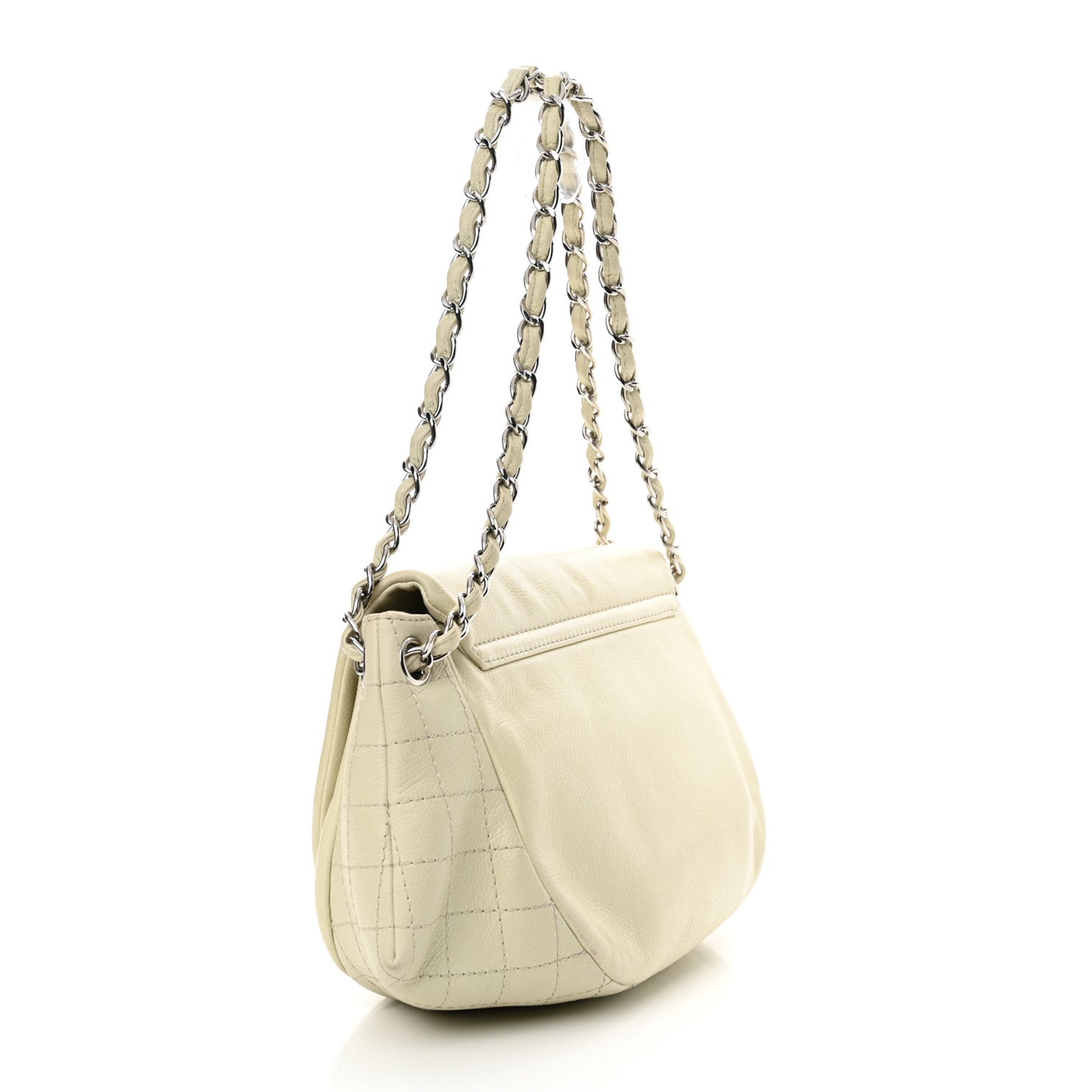 Caviar Half Moon Wallet On Chain WOC White