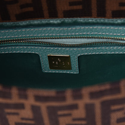 Fendi Zucca Crystal Flower Baguette Tobacco Turquoise 6 of 10