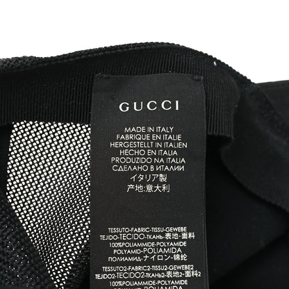 Gucci Nylon Light Mesh Dollar Calfskin GG Monogram Baseball Hat L Black 7 of 8