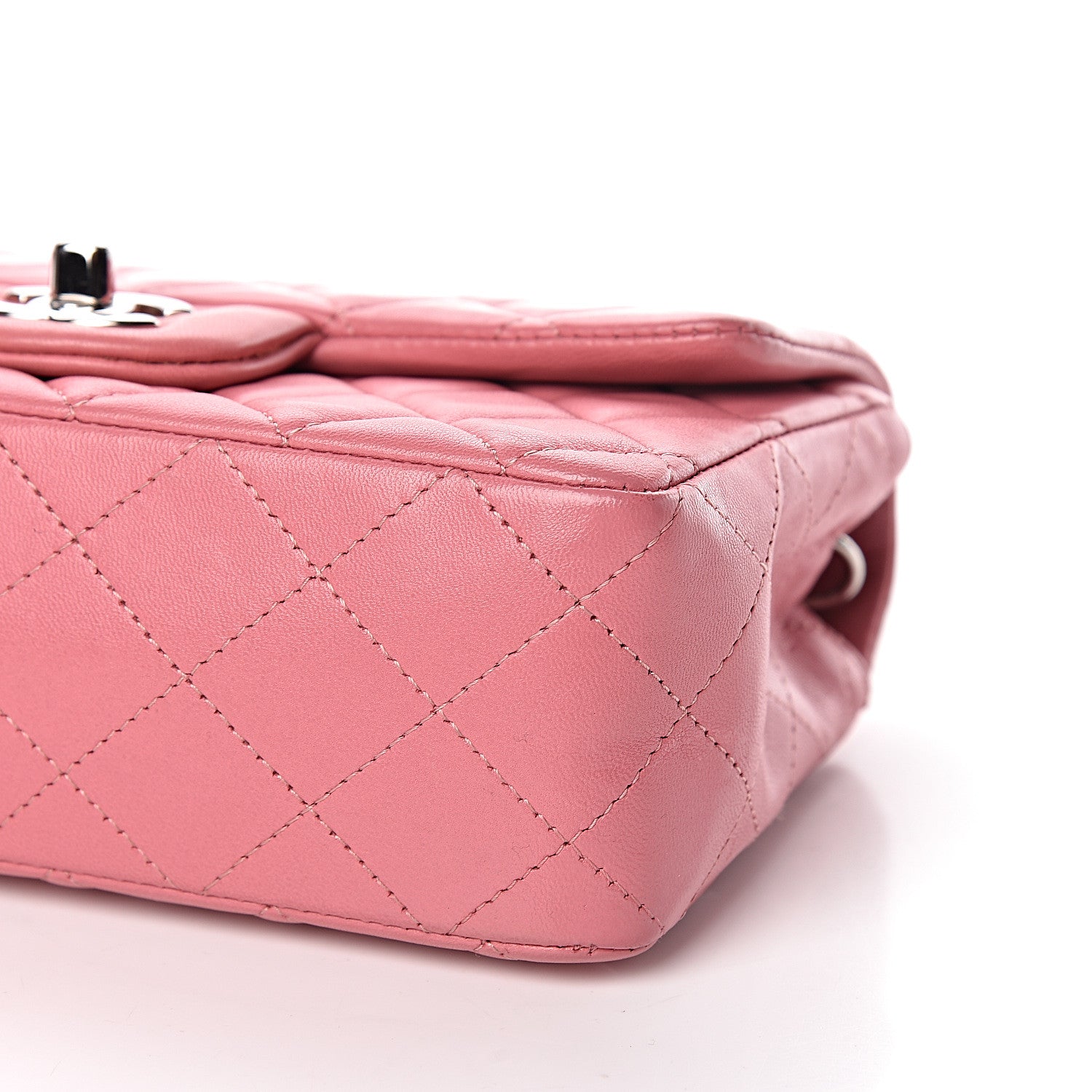 Chanel Lambskin Quilted Mini Rectangular Flap Pink 10 of 10