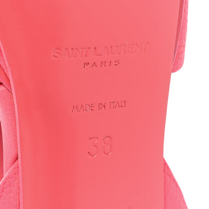 Saint Laurent Grained Calfskin Tribute 75 Platform Sandals 38 Rose Clair 6 of 14