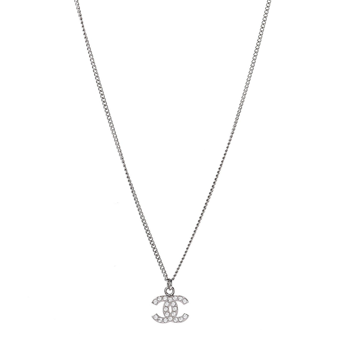 Crystal CC Necklace Silver