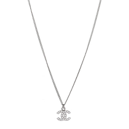 Chanel Crystal CC Necklace Silver 1 of 3