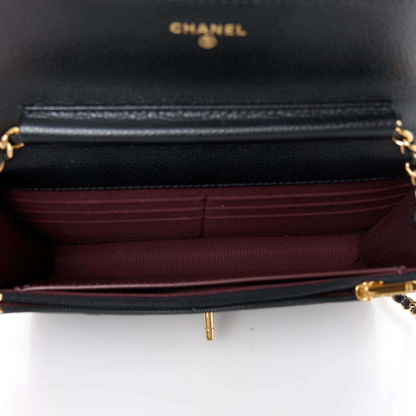Caviar Quilted CC Turnlock Wallet On Chain WOC Black