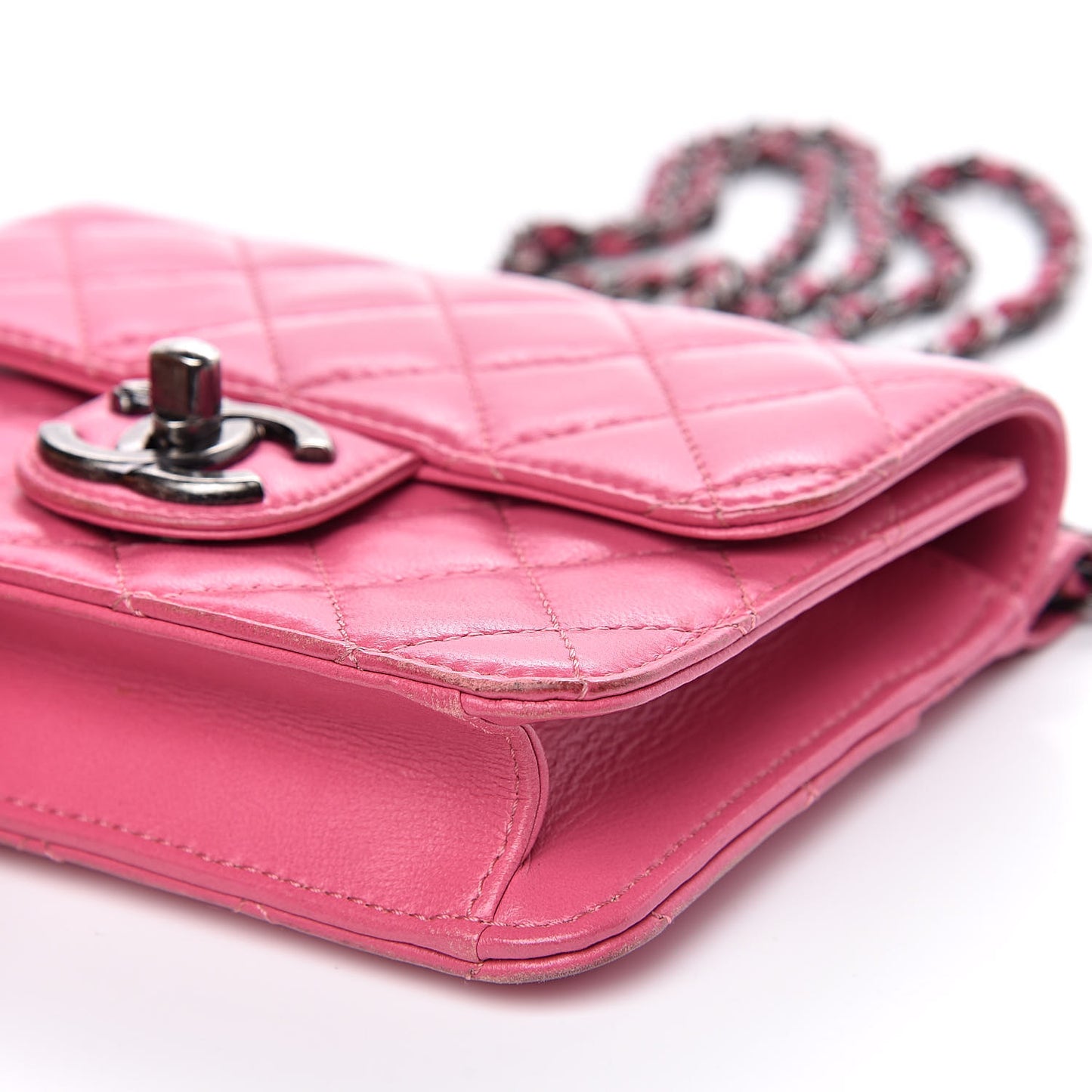 Lambskin Quilted Mini Crossing Times Flap Pink