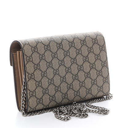 Gucci GG Supreme Monogram Mini Dionysus Chain Wallet Beige Taupe 2 of 8