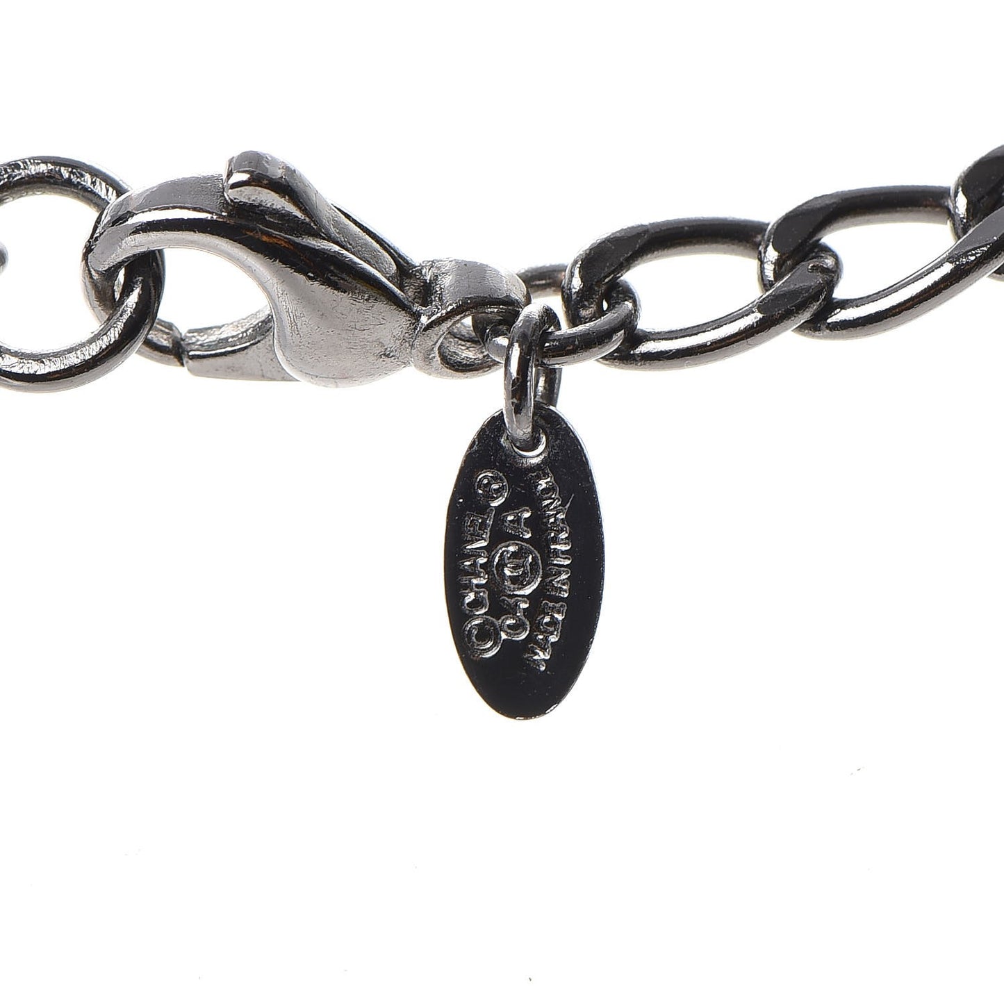 Ruthenium Enamel Coated CC Necklace Pink