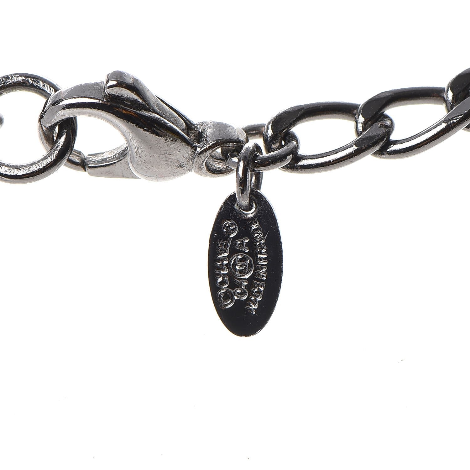 Chanel Ruthenium Enamel Coated CC Necklace Pink 6 of 6