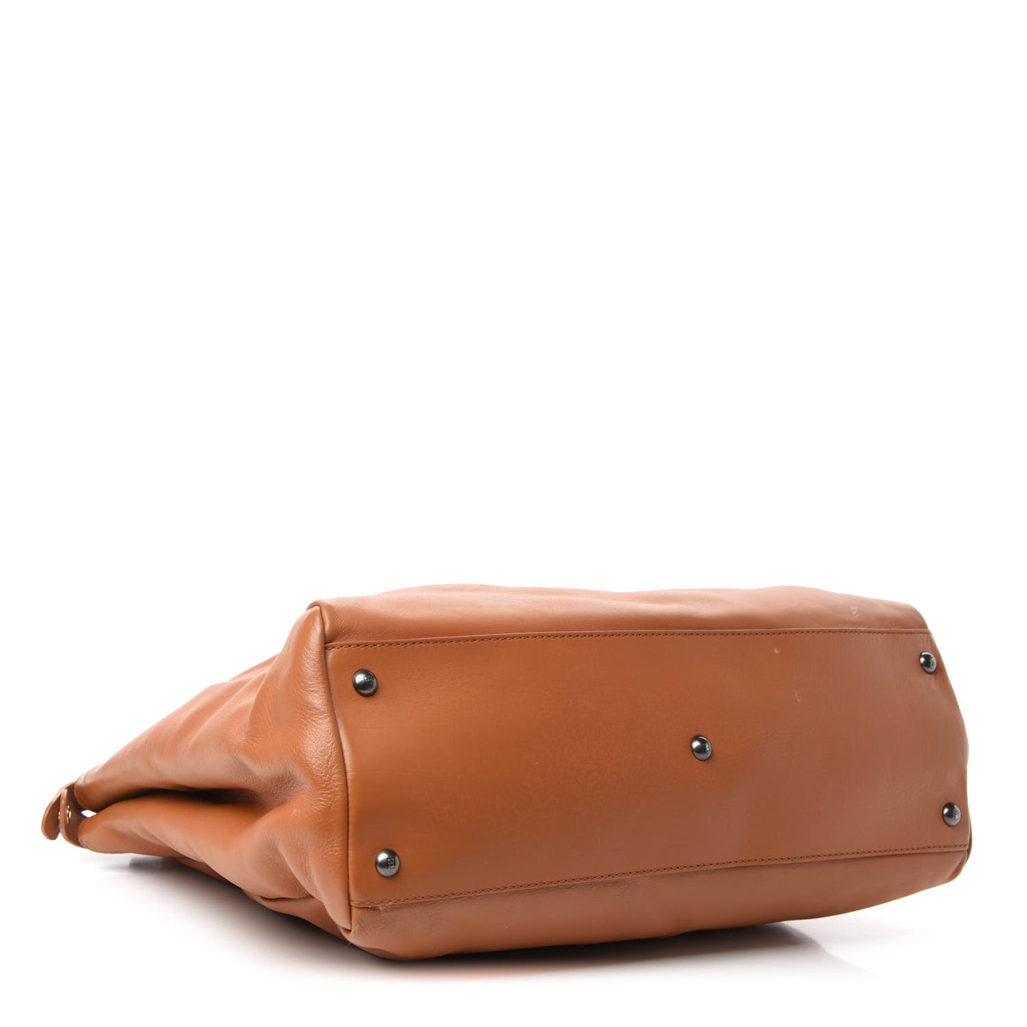 Calfskin Large Peekaboo Iconic Satchel Caramel