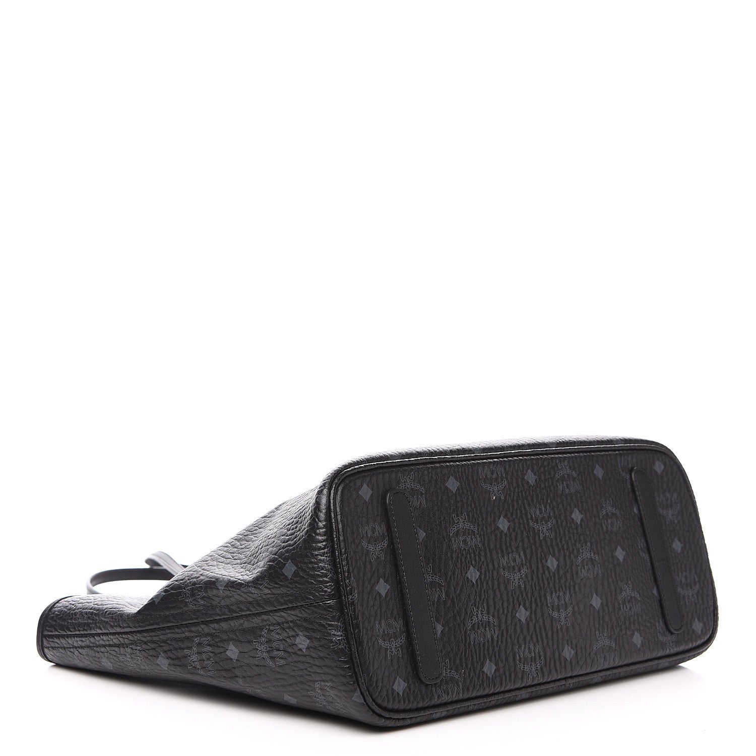 MCM Visetos Medium Anya Zip Top Shopper Tote Black 3 of 11